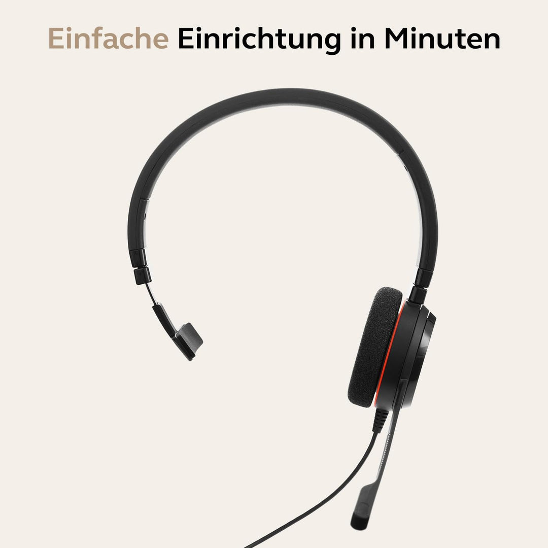 Jabra Evolve 20 MS Mono USB-C Standard Edition MS Kernausgabe USB-C Optimiert für Microsoft Teams, M