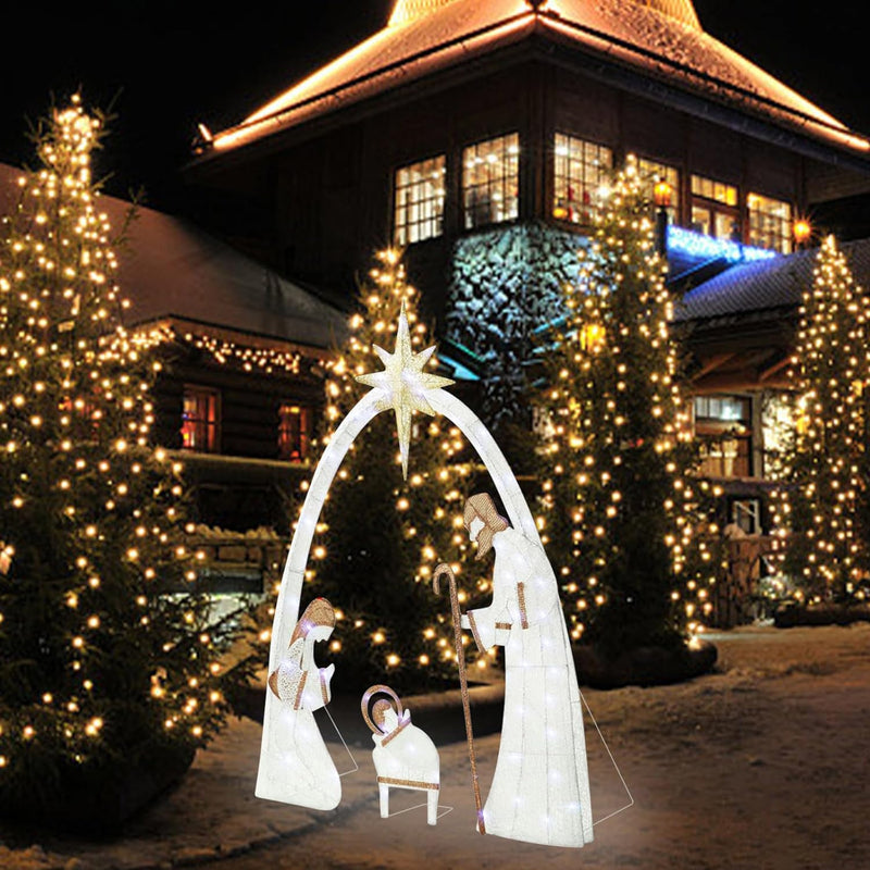 Gartenstecker Krippe Gartenstecker Weihnachtskrippe Winterdeko Weihnachtsdeko Edelrost Deko Weihnach