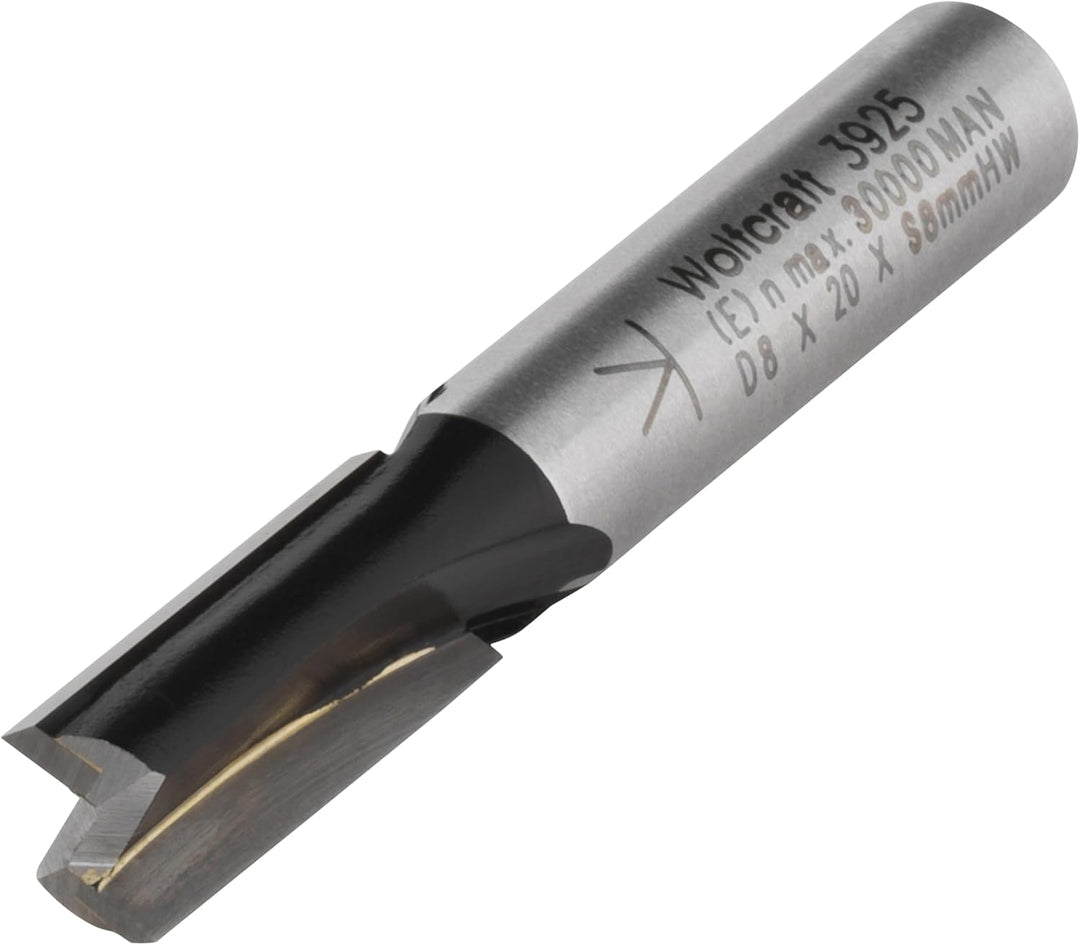 wolfcraft HM-Nutfräser, 8 mm Schaft Ø 8 x 16 I 3925000 I Für präzise Fräsarbeiten mit der Oberfräse