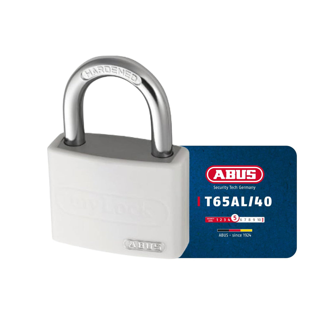 ABUS Vorhängeschloss T65AL/40 myLOCK - individuell beschreibbar - Spindschloss - massiver Aluminium-