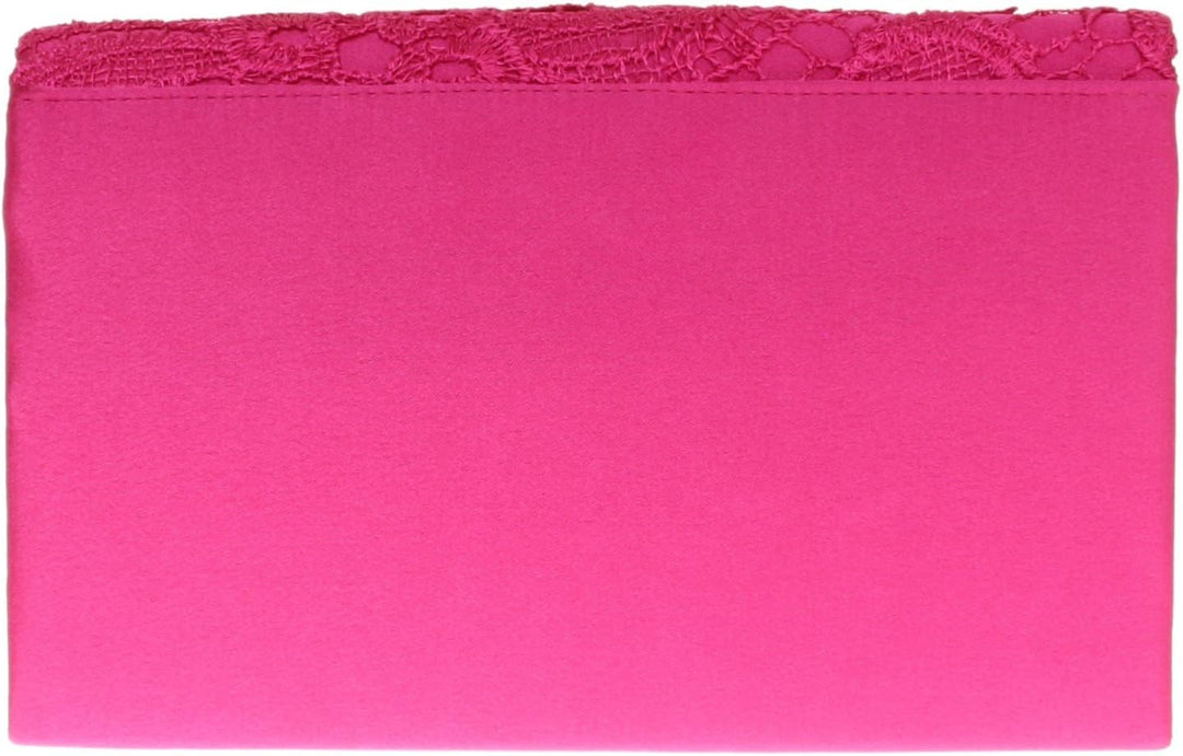 Girly Handbags Clutch aus Satinspitze Fuchsie, Fuchsie