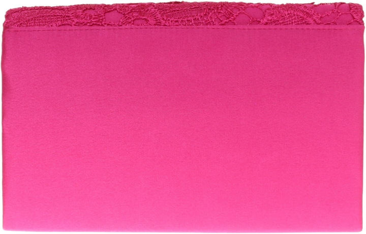 Girly Handbags Clutch aus Satinspitze Fuchsie, Fuchsie