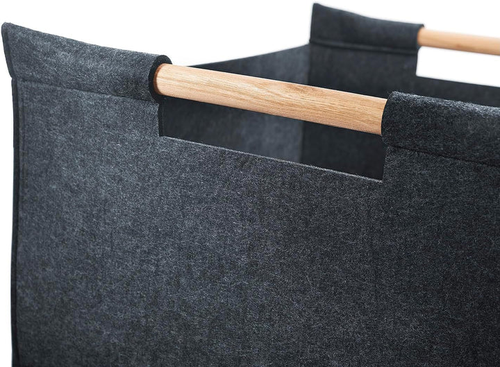 Kobolo Filzkorb Holzkorb für Kaminholz Allzweckkorb - Filz - dunkelgrau - 51x41x26 cm 45x41x40