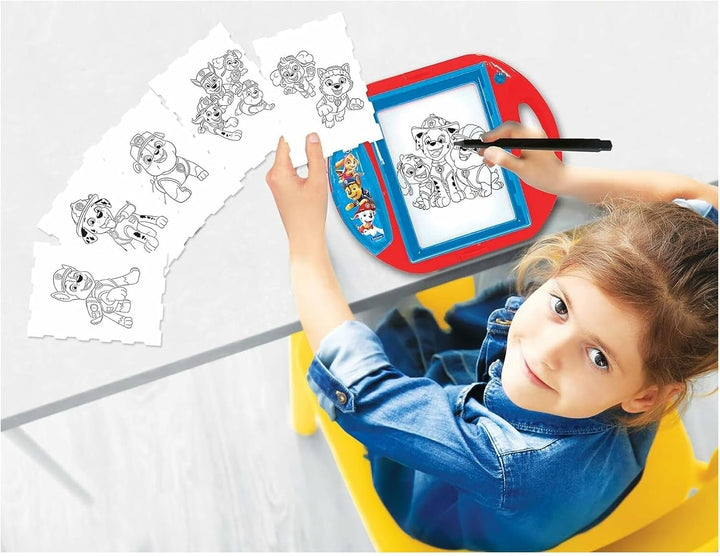 Lexibook CR310PA Paw Patrol Zeichenprojektor 4 Stempel, 10 Vorlagen, beleuchteten Fläche, 1 Stift en