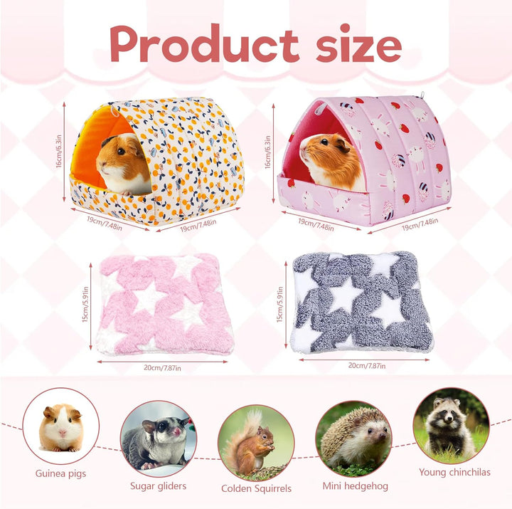 2 Pcs Kaninchen Bett Meerschweinchen Bett Kuschelhöhle Meerschweinchen Höhle Hasenbett Waschbar Geei
