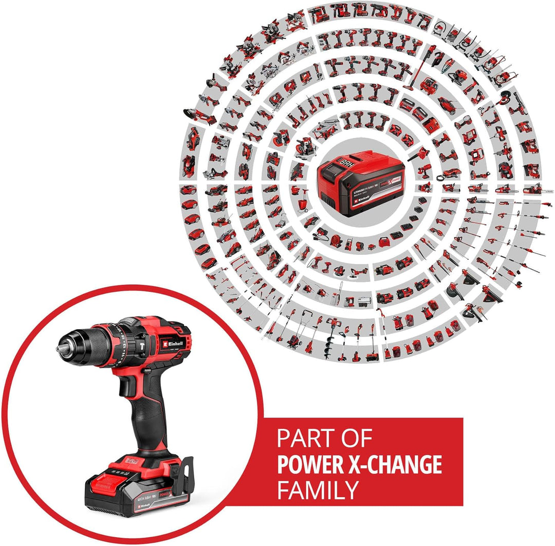 Einhell Akku-Schlagbohrschrauber TE-CD 18/44 Li-i (1x2,5Ah) Power X-Change (18 V, 44 Nm, Schlagbohrf