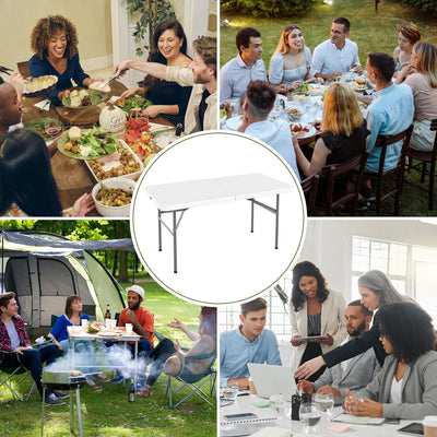 Todeco Campingtisch klappbar leicht, Buffettisch 122x61cm, Gartentisch rechteckig mit Tragegriff, fü