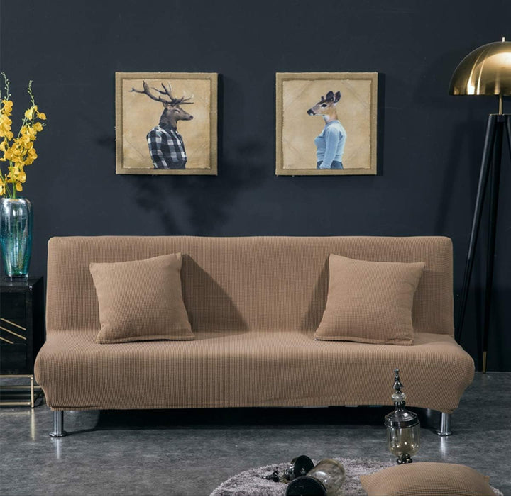 Meigeh Sofabezug ohne armlehnen Stretch Armlose sofaüberwurf Sofahusse Ohne Armlehne 2 sitzer Sofa A
