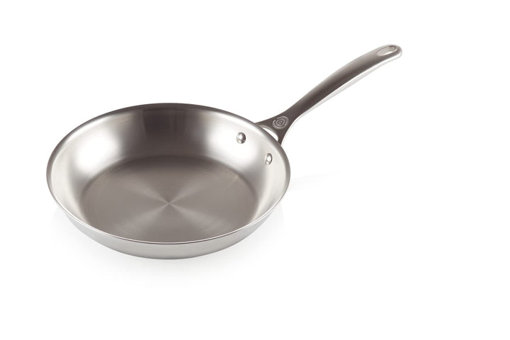 LE CREUSET Unbeschichtete flache Pfanne aus 3-ply PLUS Edelstahl, 26 cm, 96600226000100 26 cm Unbesc