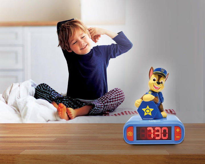 Lexibook, PAW Patrol, Wecker mit Nachtlicht, Sounds und Melodien, beleuchtetes LCD-Display, Leuchten