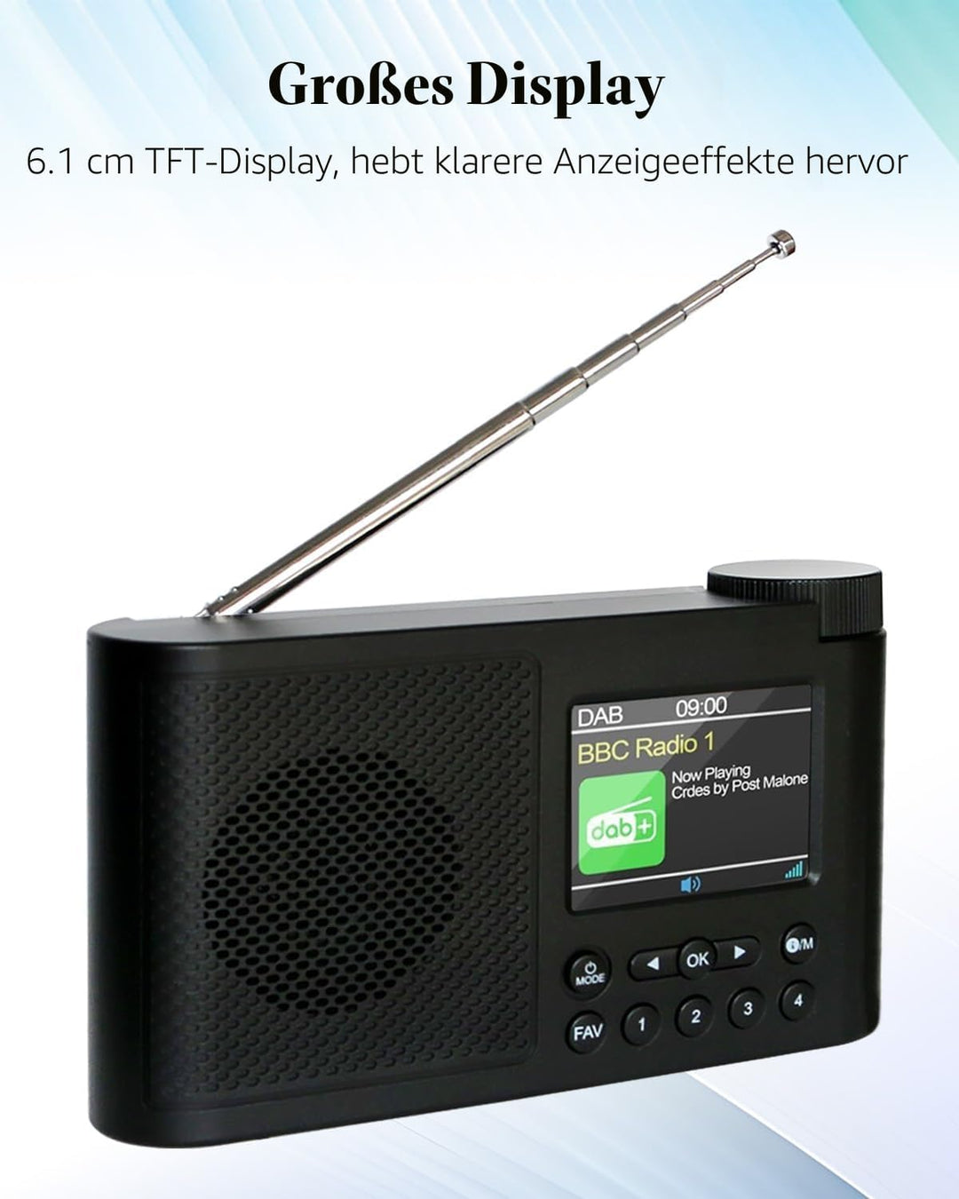 Tragbares DAB Radio Klein, DAB Plus Radio mit Bluetooth, Kofferradio Akku, Mini küchenradio Batterie