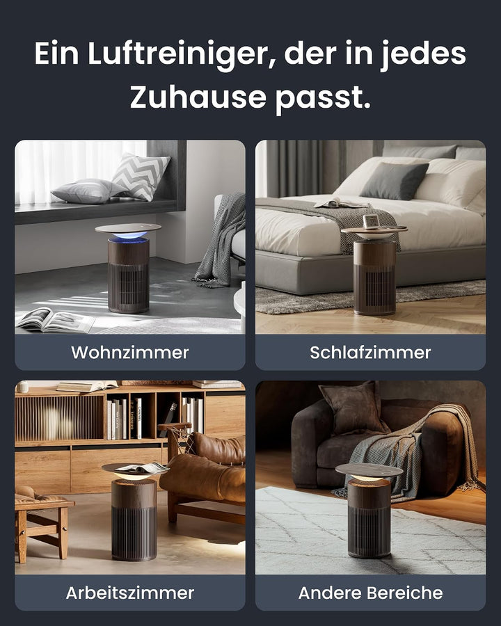 SwitchBot Luftreiniger mit App-Steuerung und Nachtlicht, CADR 400m³/h bis zu 83㎡ Zimmer, HEPA-Filter