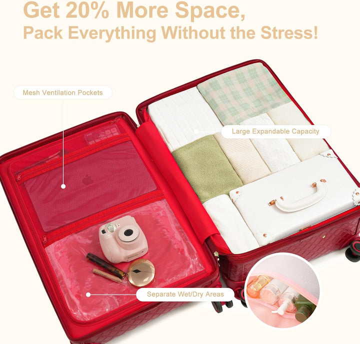 Urecity Vintage Reisekoffer Set 4 Teilig Leicht Retro Lederkoffer Hartschale Trolley Handgepäck Sets