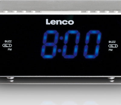 Lenco CR-520 Stereo Uhrenradio mit 2 Weckzeiten, 1,2 Zoll LED Display, dimmbar, Sleep-Timer, Schlumm