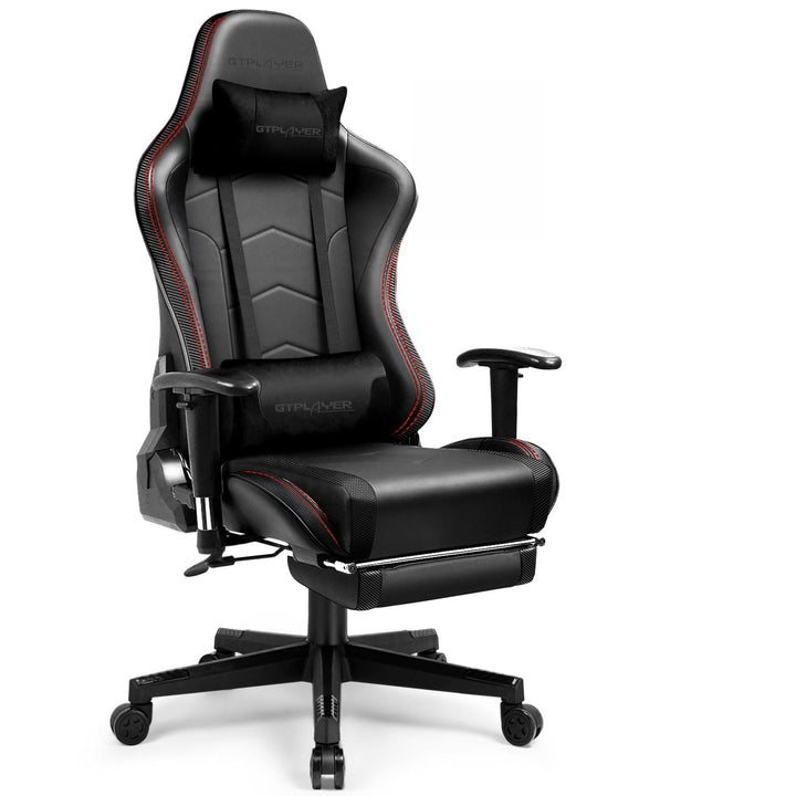GTPLAYER Gaming Stuhl mit Fussstützen Lautsprecher Bluetooth, Gamer Stuhl Ergonomischer Computerstuh