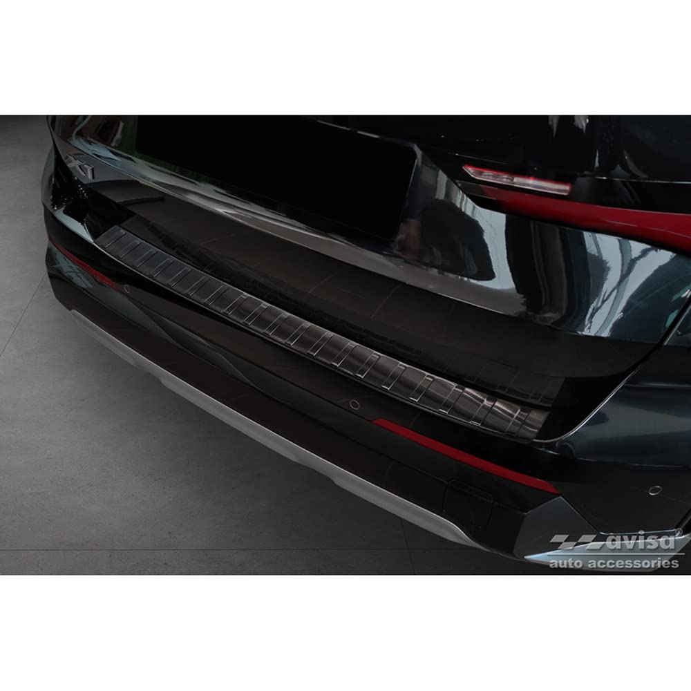 Avisa Schwarz Edelstahl Heckstossstangenschutz kompatibel mit BMW X1 U11 / U11 xLine 2022- 'Ribs'