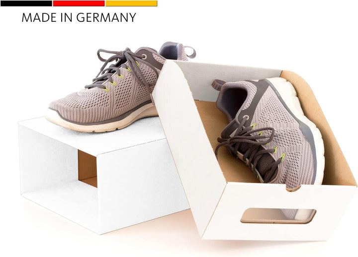 BigDean 30er Boxen-Set mit Sichtfenster & Schublade - Pappkarton aus Kraftpapier - Schuhbox Spielzeu