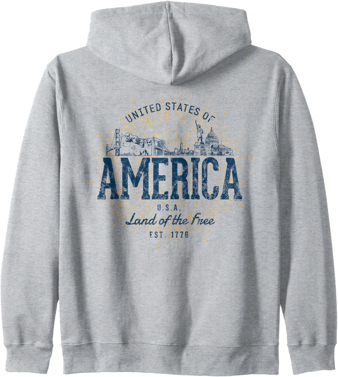 United States Slogan USA Vintage Retro Vereinigte Staaten Kapuzenjacke