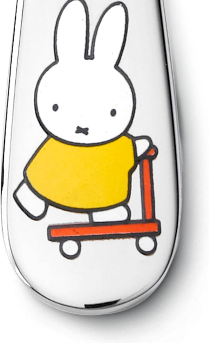Zilverstad Kinderbesteck Miffy spielt, 4-teilig, Edelstahl, Silberfarben, 21.5 x 15.5 x 2.5 cm