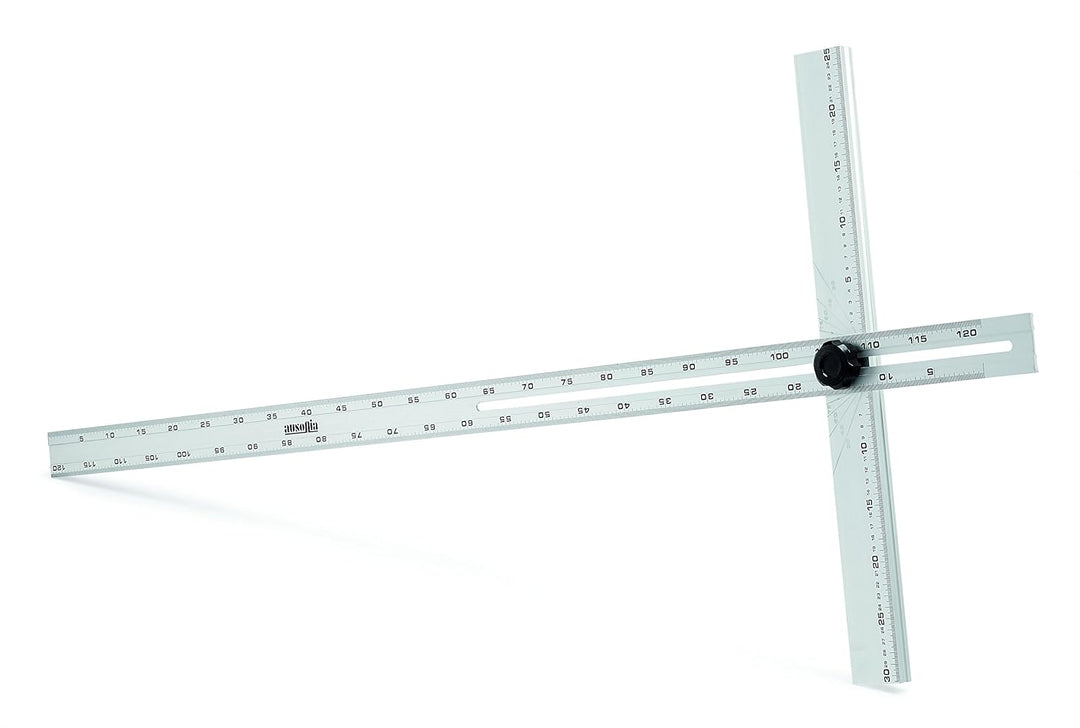 AUSONIA - 47452 WINKEL WINKELMAss WINKELMASS IN T-FORM 120 CM MIT EINSTELLBAREM WINKEL, KLAPPBAR FÜR