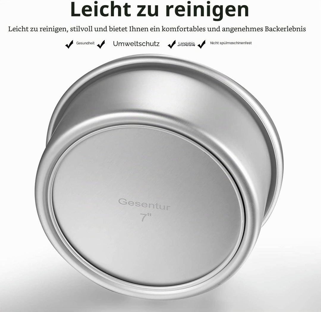 Gesentur Kuchenform Rund Backformen Set aus Eloxiertem Aluminium Antihaftbeschichtung, mit Boden Abn