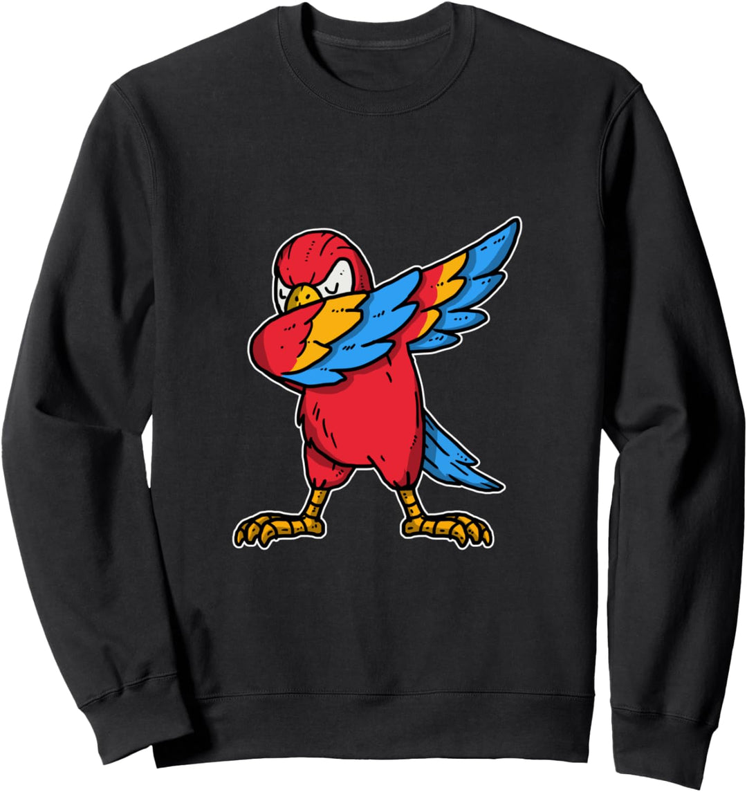 Lustiges Dabbing Papagei Geschenk Grünflügel Ara Dab Dance Sweatshirt