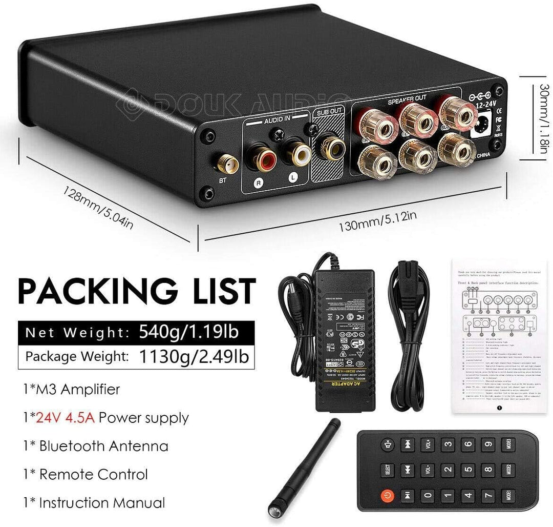 Douk Audio M3 Bluetooth 5.0 Verstärker Stereo Audio Receiver 2.1 Channel Mini Hi-Fi Amplifier Class