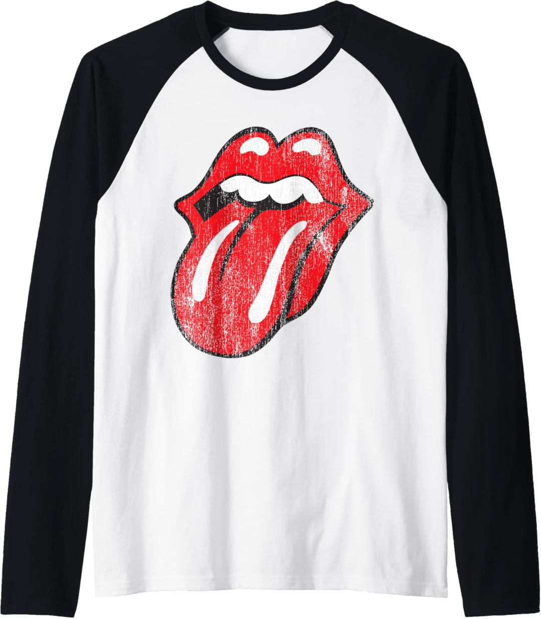 Rolling Stones Offizielle Zunge im Used-Look Raglan