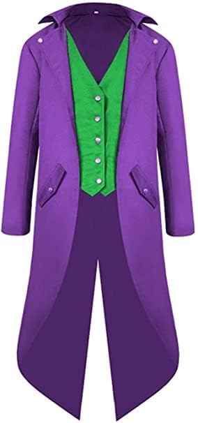 Halloween Mittelalter Viktorianische Jacke Kostüme für Männer, Steampunk Gothic Frack Mantel Uniform