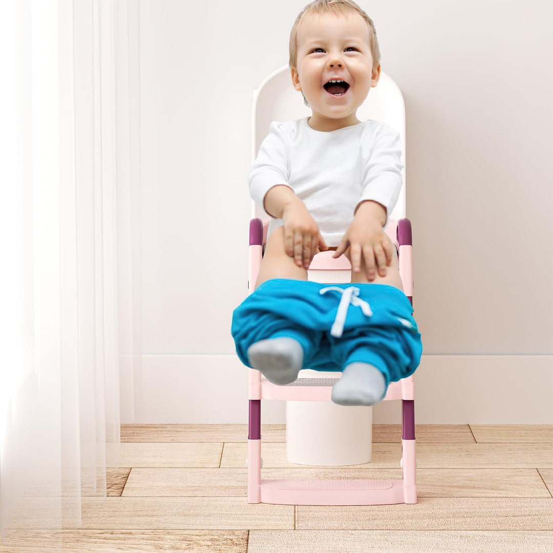 Toilettensitz Faltbarer Toiletten Training für Kinder Töpfchentrainer Mit Rutschfester Stufen Und Si