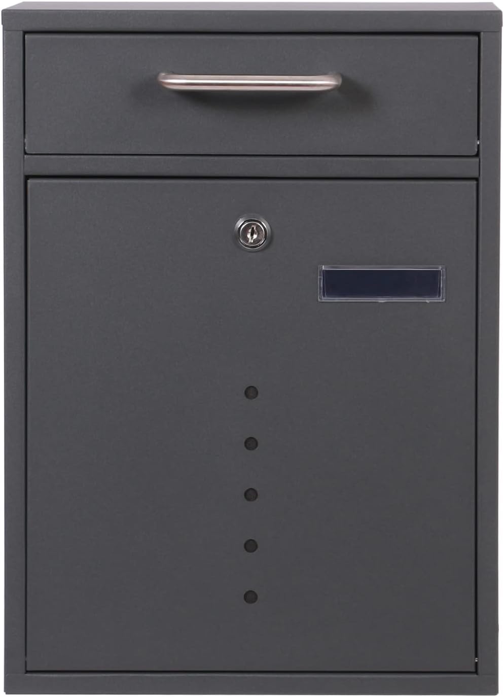 Briefkasten V51 in Anthrazit Postkasten abschliessbarer Wandbriefkasten mit Sichtfenstern Box, Anthr