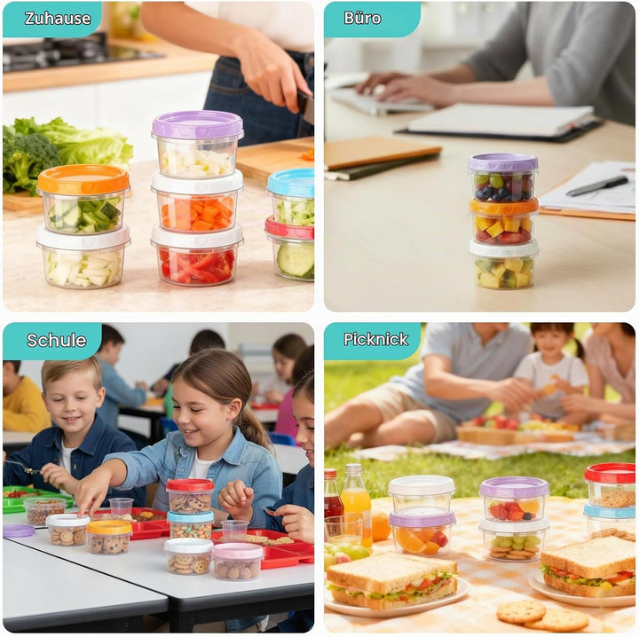 VINATO 18Pcs Frischhaltedosen Mit Deckel, 250ml Kleine Dosen Mit Deckel Plastik, Lebensmittelbehälte