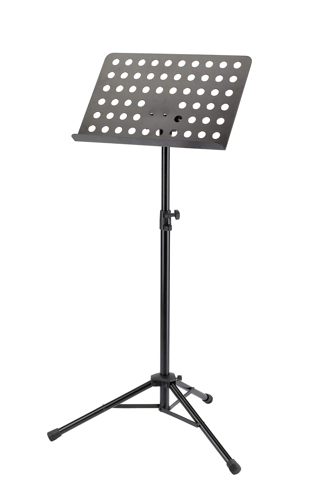 K&amp;M 11940 Orchesterpult Schwarz – Notenständer von 74 - 127 cm ausziehbar – Gelochte Notenablage mit