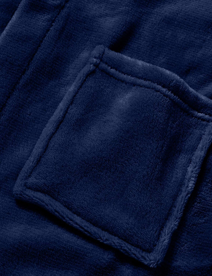 Playshoes Unisex Kinder Fleece-Bademantel Morgenmantel 86-92 marine, 86-92 marine