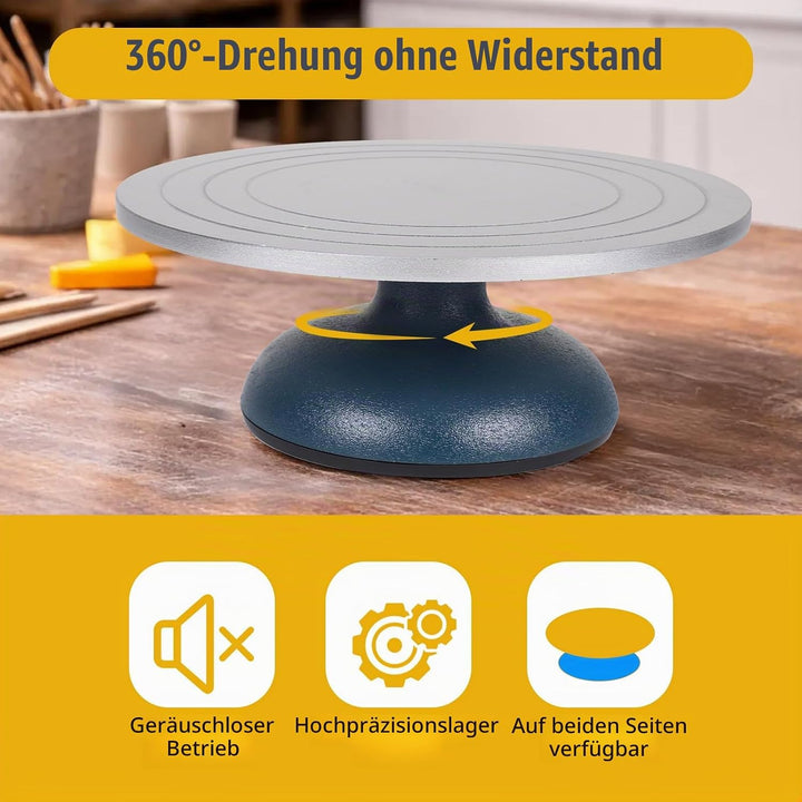 DBREAKS ⌀30cm Töpferscheibe Töpfern Manuell, Töpferscheibe für Nnfänger | Töpfer Drehscheibe mit Met