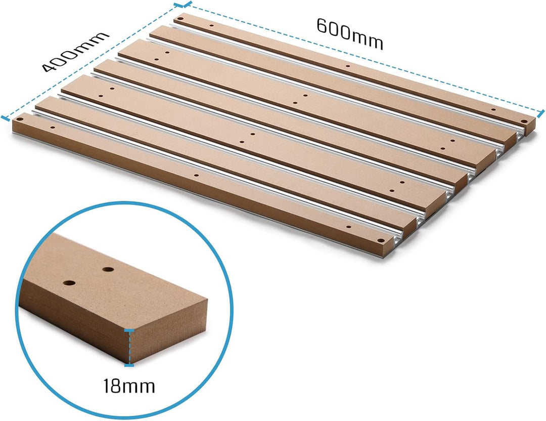 Genmitsu 4040 Hybrid Spoilboard Tisch aus Aluminium und MDF für 4040-PRO CNC-Fräsmaschine 420 x 600