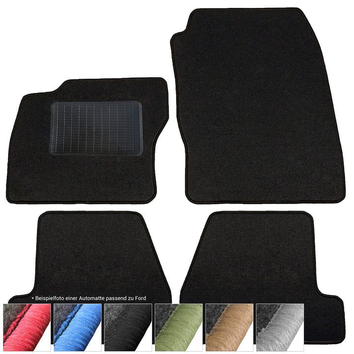 moto-MOLTICO Fussmatten Auto Velours Autoteppiche Schwarz Automatten Set 4-teilig passend für Ford F