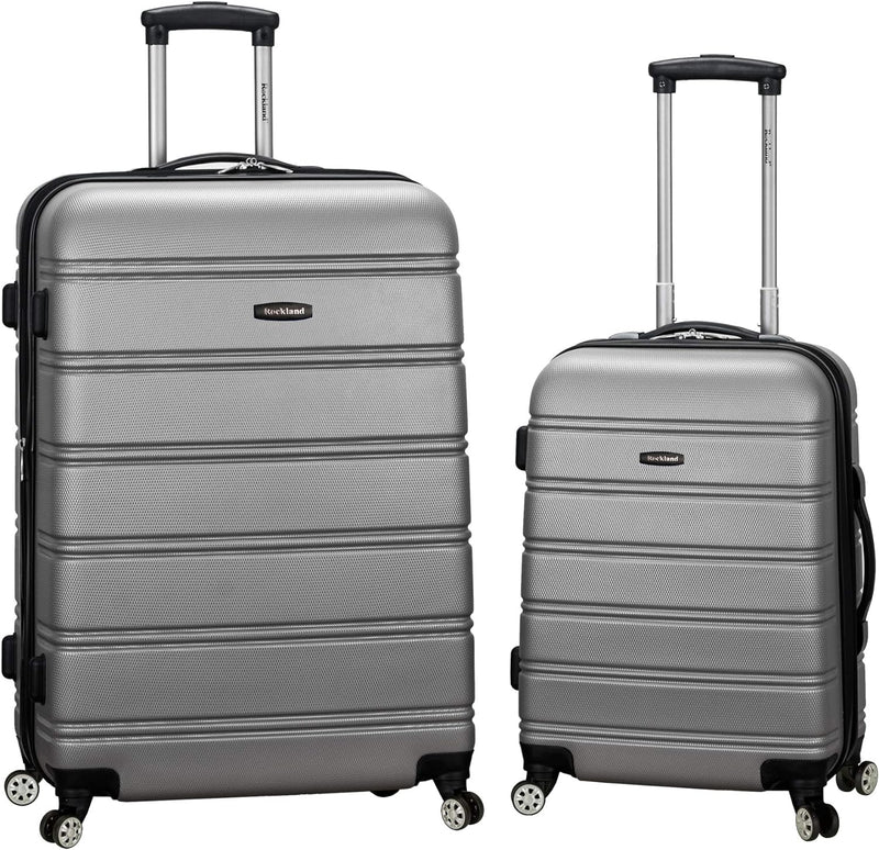 Rockland Melbourne Hartschalen-Trolley, erweiterbar, Silber, 2-Piece Set (20/28), Melbourne Hartscha