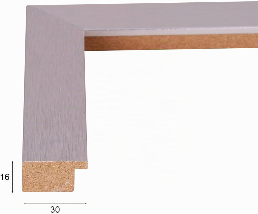 Rahmendesign24 Bilderrahmen Milano 50x70 (POSTERFORMAT) Silber (hochglanz) Fotorahmen, Wechselrahmen