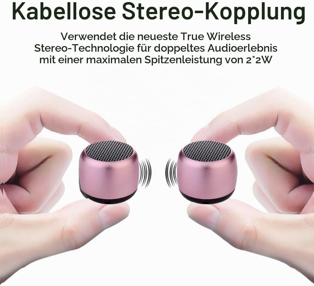 Eageroo Bluetooth super Mini Lautsprecher tragbar Speaker,Stereo Klang mit tiefem Bass Technologie,P