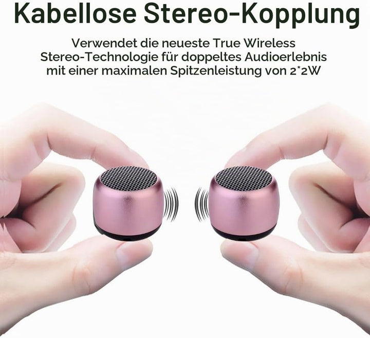 Eageroo Bluetooth super Mini Lautsprecher tragbar Speaker,Stereo Klang mit tiefem Bass Technologie,P