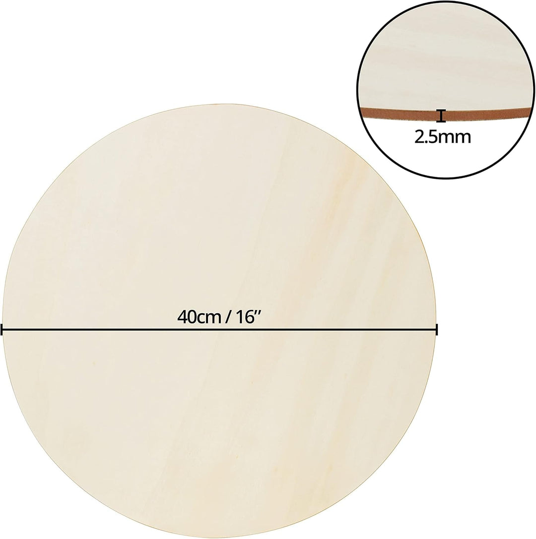 Belle Vous Unbearbeitete Holzscheiben Rund (6 Stk) - 40 cm Durchmesser - Natürliche 2,5 mm Dünne Hol