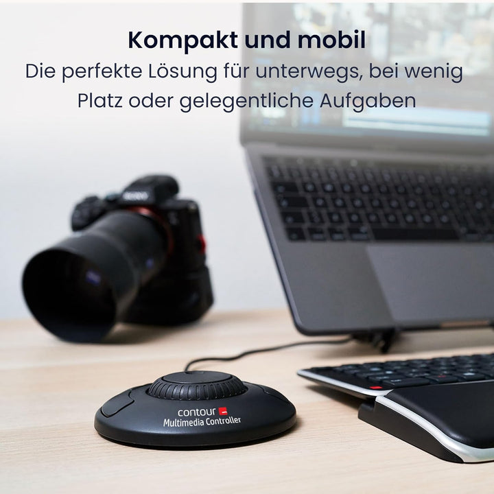 Contour Multimedia Controller Xpress | Ergonomisches Jog Wheel für Video/Music/Bildbearbeitung | USB