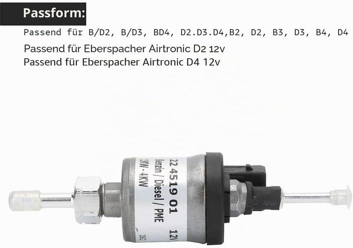Heizungspumpe, Dieselheizung Passend für Eberspacher Airtronic D2/D4 12V OEM: 22451901