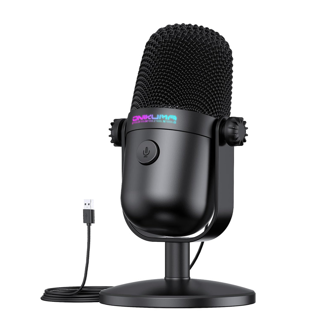 Gaming-Mikrofon mit Geräuschunterdrückung & Stummschalttaste, USB-Kondensatormikrofon für Streaming/