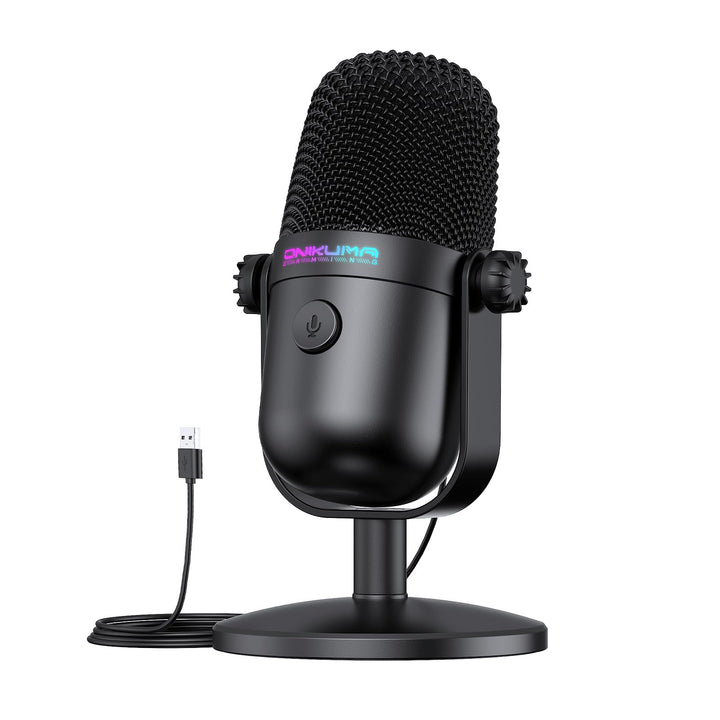 Gaming-Mikrofon mit Geräuschunterdrückung & Stummschalttaste, USB-Kondensatormikrofon für Streaming/