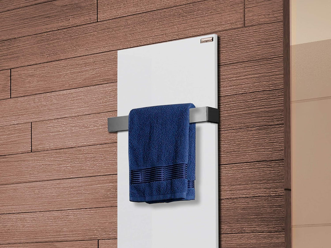 Badheizkörper Design Mirror Steel 2, HxB: 120 x 47 cm, 799 Watt, weiss + 1 Handtuchhalter (50mm) Sza