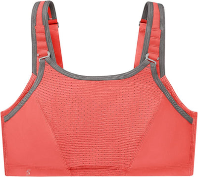 Glamorise Damen Verstellbarer Wonderwire-Hochleistungs-Sport-BH, Grau, 100B 80B Koralle/Grau, 80B Ko