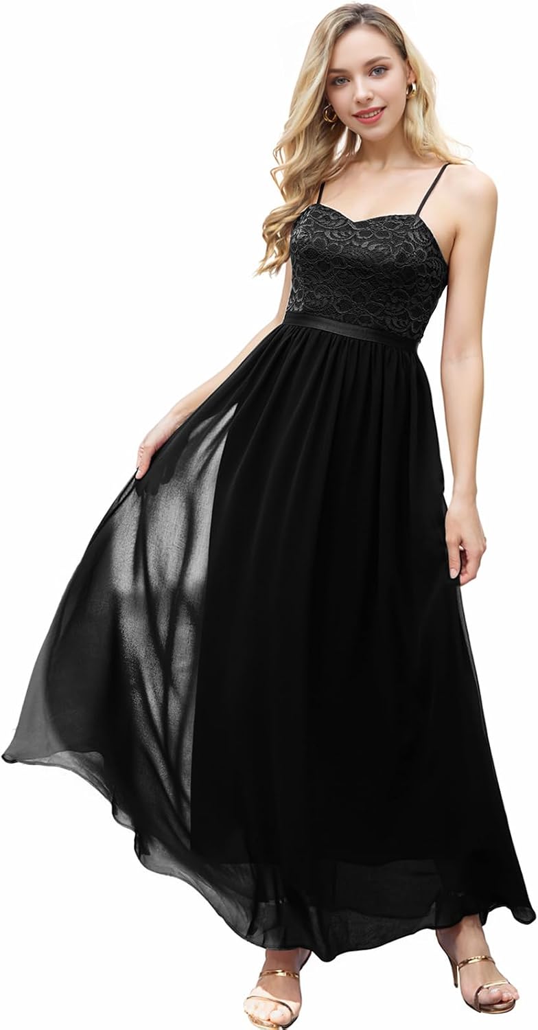 DRESSTELLS Abendkleider Elegant für Hochzeit Festlich Ballkleid Damen Lang Brautkleid Standesamt Bra