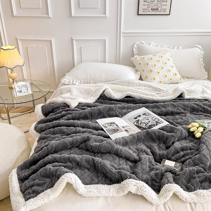 WONGS BEDDING Kuscheldecke 150x200 Flauschig Sherpa Decke,Sofaüberwurf Fleecedecke,Dick Sofadecke Do